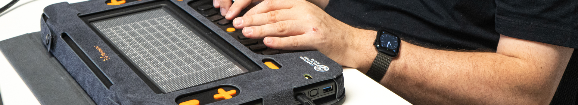 A user plays a chess application on the Monarch.