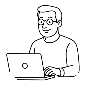Person working on a laptop.