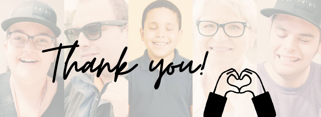 Collage of portraits with the word “Thank you!” and hands forming a heart shape. Collage of portraits with the word “Thank you!” and hands forming a heart shape.