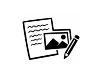 Icon of a document with an image and a pencil.