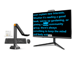 Prodigi low vision workstation with magnification