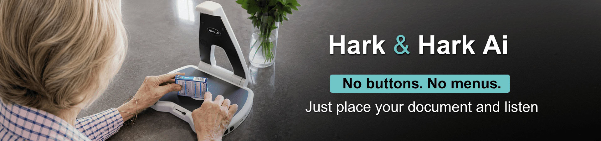 Hark AI accessible document reader for people who are blind or visually impaired.