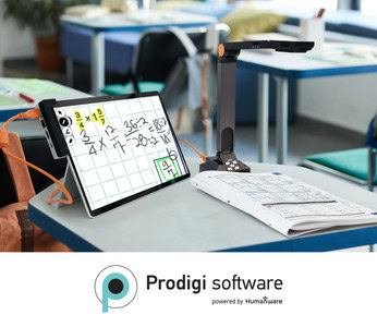 Prodigi for Windows used in a classroom for magnifying and completing math exercises