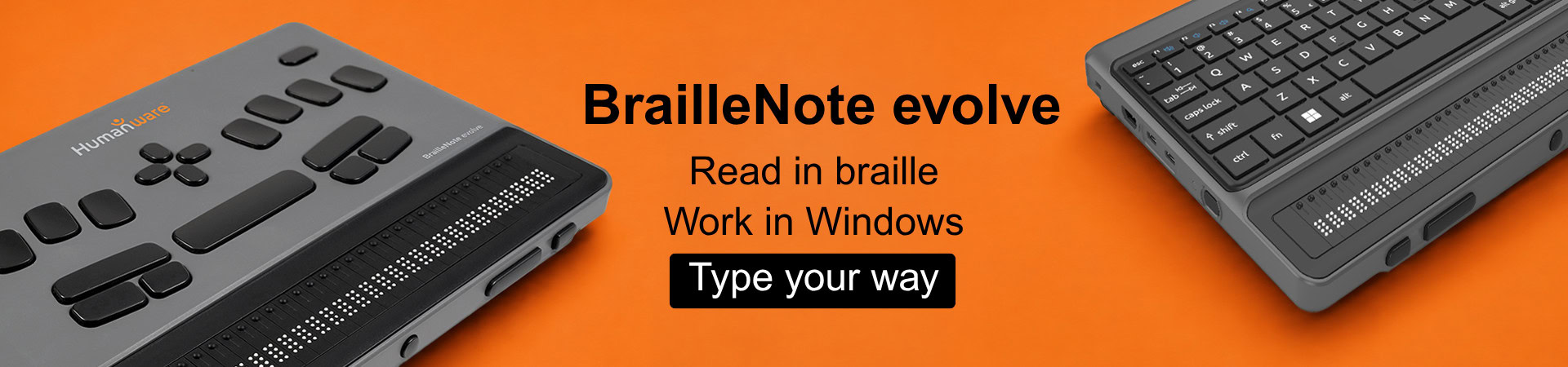 BrailleNote evolve with braille and QWERTY keyboards