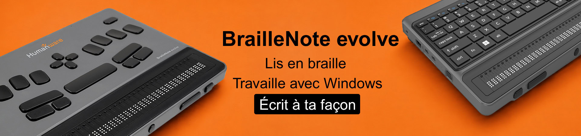 BrailleNote evolve avec clavier braille et clavier QWERTY