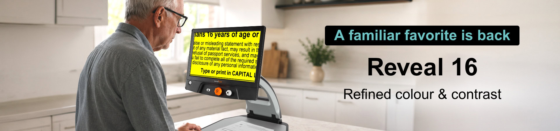 Reveal 16 electronic magnifier used at home